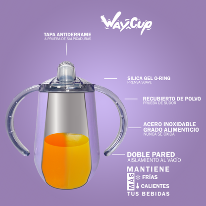 VASO ENTRENADOR 10 oz (295 ml)  Tapa de rosca con goma reducidora de flujo