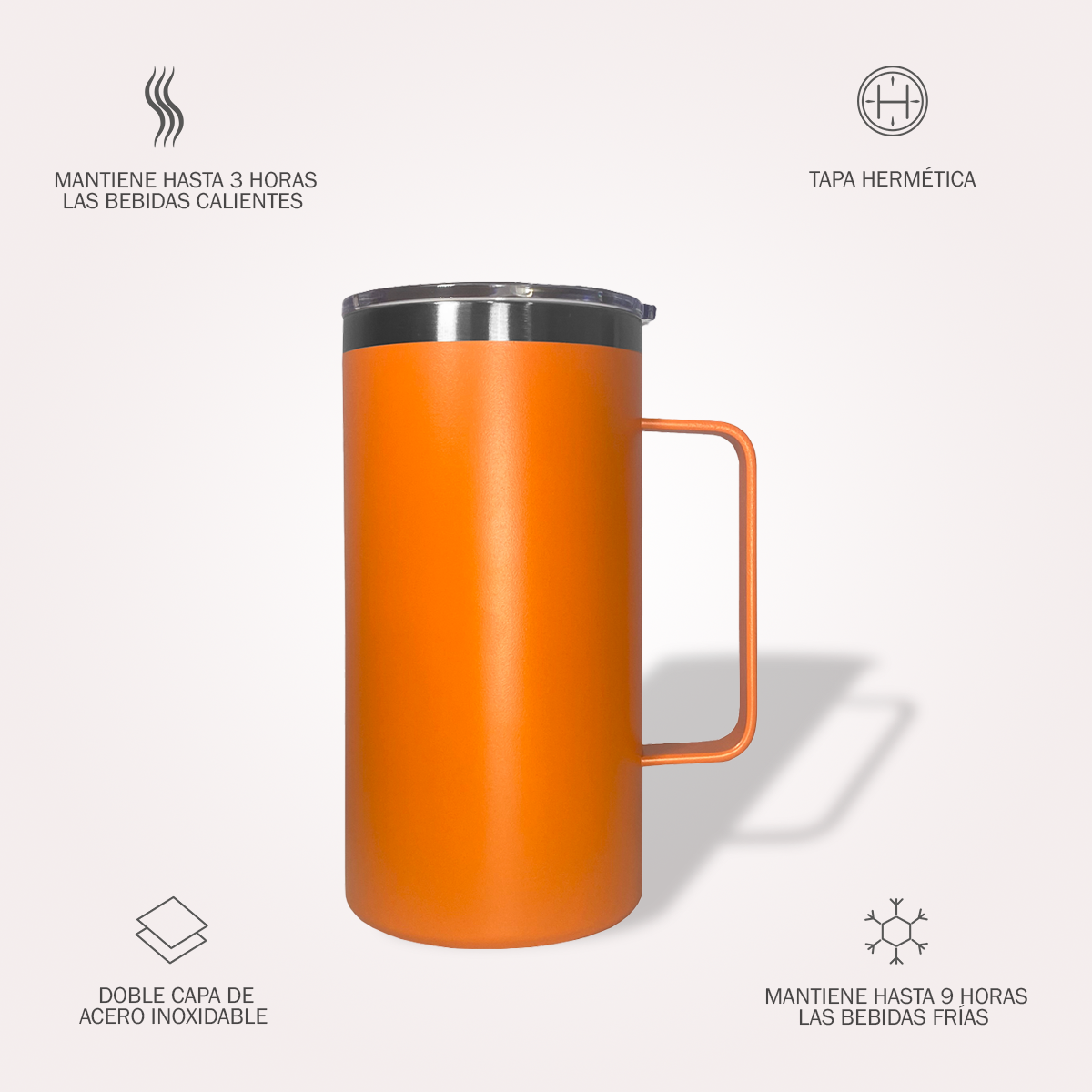 Taza  Térmica 20oz (590 ml) con tapa antiderrame